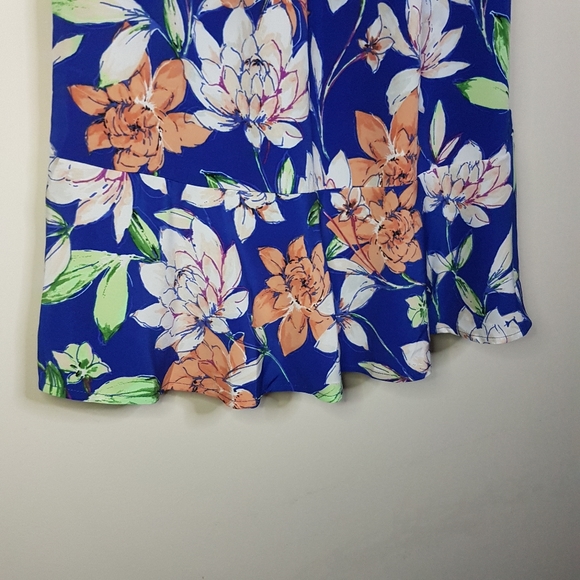 Signature Collection Blue Floral Print Jill Dress Size Small - Picture 7 of 11